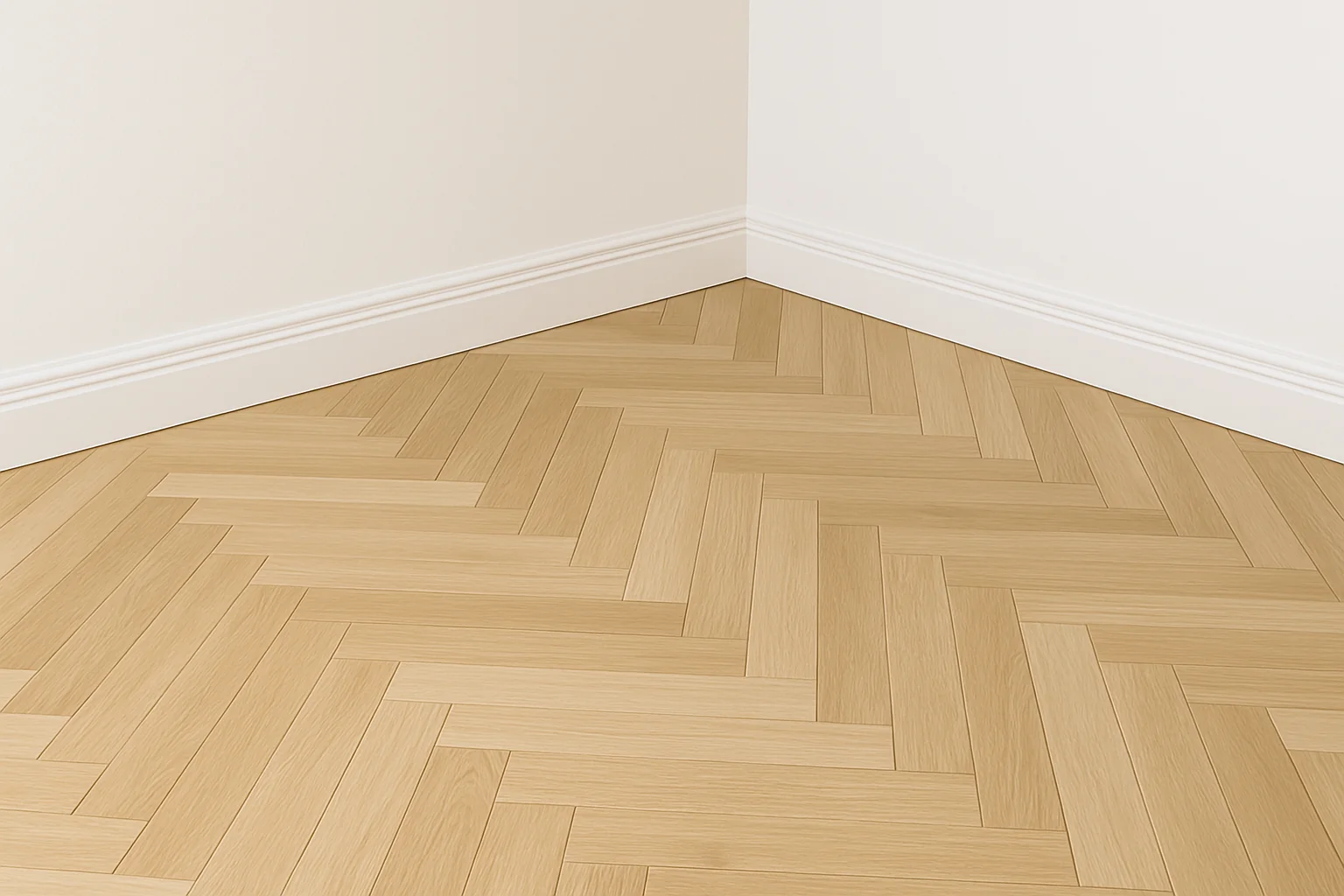 Pose de parquet en chevron finition chêne clair – Parqueteur Finitions Florentin à Lyon.