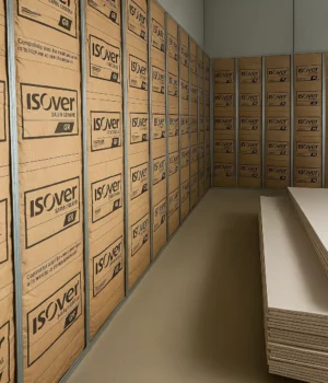 Isolation intérieure des murs avec laine minérale Isover GR et ossature métallique